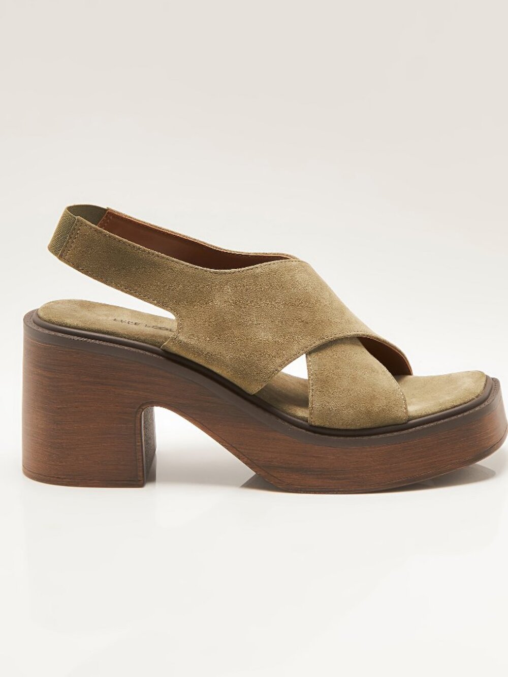 Free People Olive Green Suede Platform Clog Sandals - Picture 5 of 10
